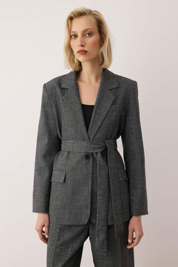 EXCLUSIVE Ozel Koleksiyon Antrasit Kusakl? Oversize Blazer Ceket TWOAW26BC00049 - Trendyolmilla фото 2