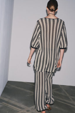 STRIPED KNIT TOP WITH LINEN - Zara фото 11