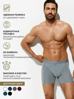 1250 Боксеры удлиненные с открытой резинкой grigio