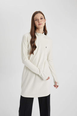 DeFactoFit Длинная футболка с воротником-стойкой и длинными рукавами для спортсменов