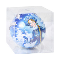 Новогоднее подвесное украшение "Внучка Деда Мороза", 6,8см, метал. шар с предсказанием (5 шт)