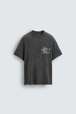CAMISETA PUNTO ESTAMPADO CONTRASTE / Negro - Zara фото 6