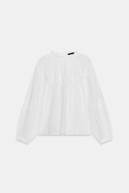 SMOCKED ROMANTIC SHIRT - Zara фото 7