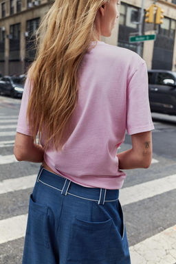 CAMISETA JOYAS EFECTO LAVADO / Rosa - Zara фото 4