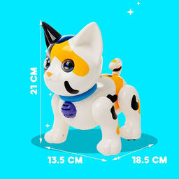 Робот кот Умный питомец ZHORYA, программируемый, на пульте управления, интерактивный: звук, свет, танцующий, музыкальный, на батарейках, на русском языке, белый - Simaland фото 2