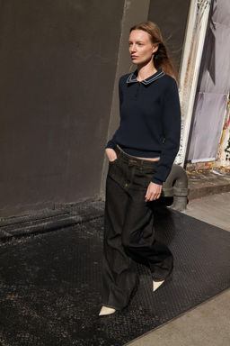 KNIT POLO SHIRT WITH CONTRAST TRIMS - Zara фото 3