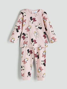 Minnie Mouse Bask?l? K?z Bebek Pijama Tak?m