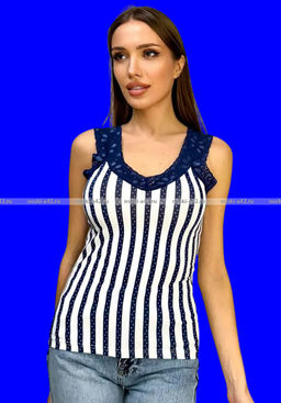 Цена за 1 шт. Майки женские Miss Emma Турция Кружево Полоса