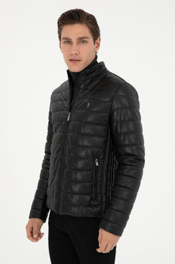 Мужская черная кожаная куртка Неожиданная скидка в корзине - U.s. polo assn фото 3