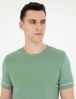 _a_la Slim Fit Bisiklet Yaka Triko Ti__rt