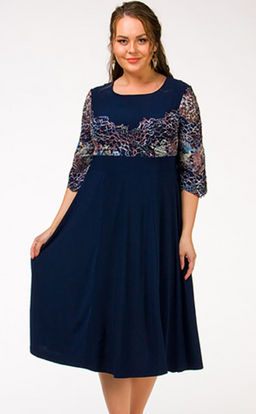 Стильное платье классического черного цвета с серебром.