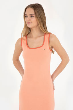 Женское трикотажное платье цвета лосося - U.s. polo assn фото 11