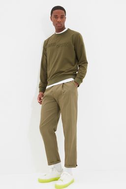 TRENDYOL MAN Haki Regular/Normal Kesim Yaz? Kabartma Bask?l? Sweatshirt TMNAW22SW1295 - Trendyolmilla фото 12