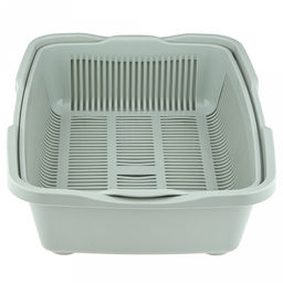 Лоток-туалет для кошек 23х42х11см, пластик, с сеткой, ментоловый (Россия)