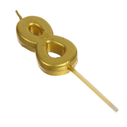 Цена за 5 шт. Свеча в торт на шпажке «Цифра 8», золотая, 4.5×2.5 см