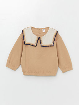 Bebe Yaka Nak??l? K?z Bebek Sweatshirt