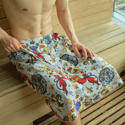 Полотенце банное Этель Настоящий мужчина килт 75*144см, вафля 200г/м2, 100% хл  фото 3