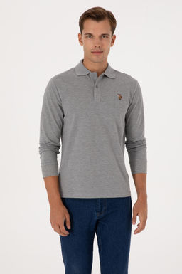 Erkek Regular Fit Polo Yaka Gr_ Melanj Basic Sweatshirt Sepette S_rpriz _ndirim - U.s. polo assn фото 3