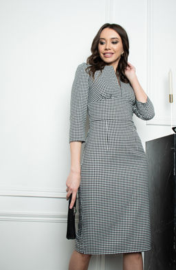 Платье-футляр гусиная лапка