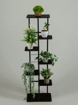 Подставка для цветов Greengo, 7 полок, 36×23×120 см, напольная, каркас металл, полки МДФ, чёрная