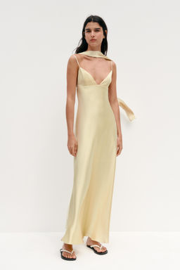 FOULARD SATIN MAXI DRESS - Zara фото 9