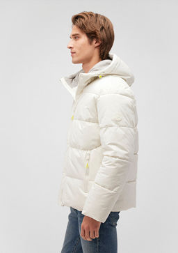 Kapusonlu Beyaz Sisme Mont - Mavi фото 3