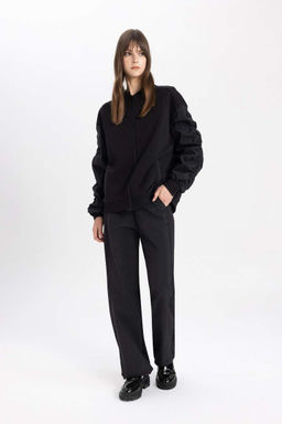 Кардиган-бомбер оверсайз с воротником-стойкой - Defacto фото 6