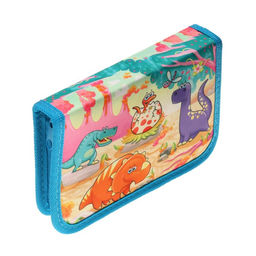 Пенал школьный на молнии, ткань 13×19.5 см «Динозаврики», 1 секция