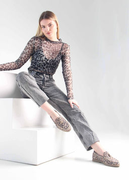 Лоферы туфли 170.2614be. бежевый леопард