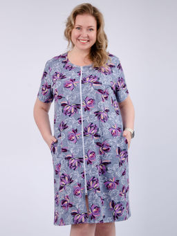 Халат "Рената" кувшинки, трикотаж