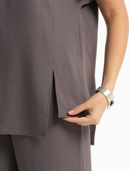 Летняя блузка оверсайз графит - Odis фото 9