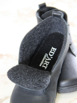 Ботинки женские демисезонные 208.NATAbl.Черный флоттер/Байка