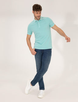 Mavi Slim Fit Dokulu Polo Yaka Ti__rt - Pierre cardin фото 4