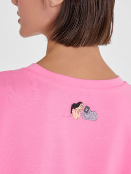 Футболка женская пастельно-розовая с печатью розовое саше +печать 112953 - Mark formelle фото 6