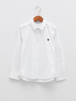 Nak?? Detayl? Uzun Kollu Gabardin Erkek ?ocuk G?mlek