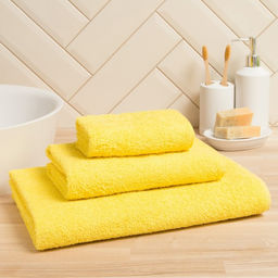 Полотенце махровое Экономь и Я 50*90 см, цв. желтый, 100% хлопок, 320 гр/м2  фото 2