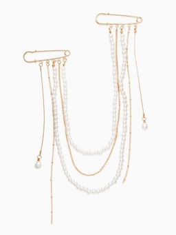 Булавки "Аксельбант", жемчуг, цвет белый в золоте