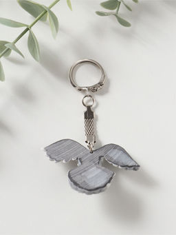 Брелок "Сова полярная с расправленными крыльями" (барельеф) , 4,1см