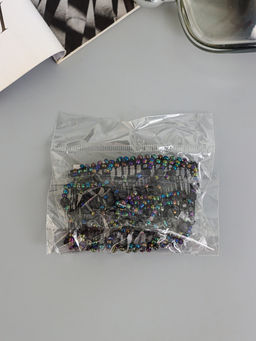 Цена за 2 шт. Зажим для волос «Сетка», шарики грани, 9.5 см, чёрный