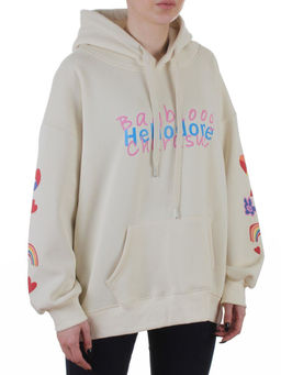 10911 LT. BEIGE Толстовка женская оверсайз (65% хлопок, 35% полиэстер)