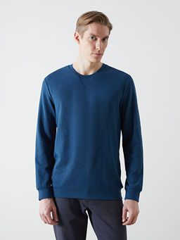 Bisiklet Yaka Uzun Kollu Erkek Sweatshirt