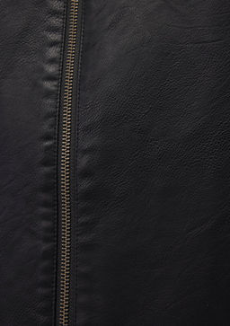 Siyah Suni Deri Ceket - Mavi фото 7