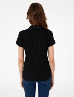 Siyah Slim Fit Basic Ti__rt