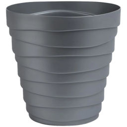 Цена за 2 шт. Кашпо для цветов пластиковое 1,4л d-14,5см "Бархан" Серебряный