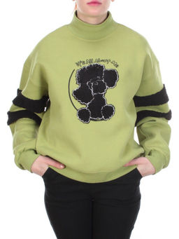 D-5625 Толстовка женская Bluoltre (27% хлопок, 70% полиэстер, 3% вискоза) - Фабричный китай фото 2