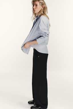 STRIPED POPLIN SHIRT WITH SCARF DETAIL - Zara фото 3