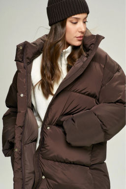 Пуховик удлиненный Brown - Erist store фото 6