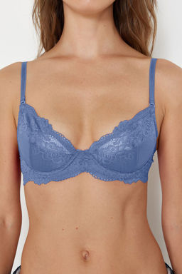 TRENDYOLMILLA Siyah Dantelli Ip Ask?l? Demi Dolgusuz Kapl? Orme Sutyen THMSS24SU00030  фото 3