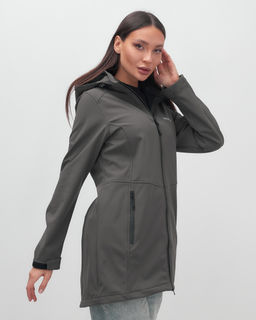 Парка спортивная женская с капюшоном softshell темно-серого цвета 9568TC - Mtforce фото 11