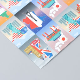 Цена за 5 шт. Бумага для скрапбукинга двусторонняя «Путешествия», плотность 180 г, 30.5×32 см